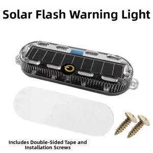 Solar Flashing Warning Light LED Tail Light