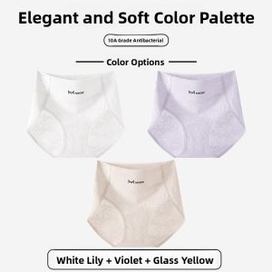 Miiow | High Waist Abdomen Control Womens Underwear Pure Cotton 7A Grade Antibacterial Extended Crotch Triangle Panty Summer New