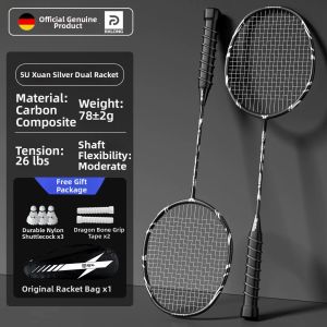 REXUELONG | Professional Ultra Light Carbon Fiber Badminton Rackets Set
