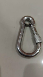 QBLADE Karabiner Gantungan Pengait Stainless Stell Model Ada Ring Drat 1 Pcs