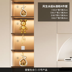 MEIWEISI | Luxury Home Decor TV Cabinet Bear Sculpture 2025 Glass Cabinet