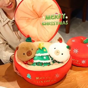 Gấu Bông Giáng Sinh Capybara Ông Già Noel Búp Bê Cây Giáng Sinh Gối Táo Giáng Sinh Cho Trẻ Em Quà Tặng Giáng Sinh