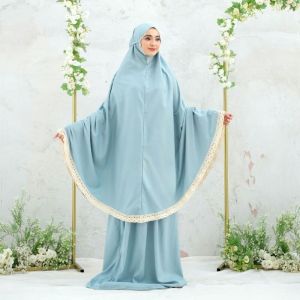 Mukena Dewasa Katun Polos Almahyra Series Renda Mewah