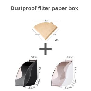 Acrylic Dustproof Filter Paper Box Coffee Filter Paper Holder Filter Paper Fan Filter Paper Dustproof Storage Box Kitchen Tools