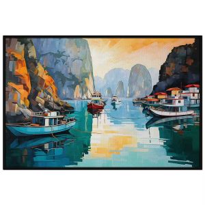 Tranh treo tường dán tường Canvas phong cảnh quê hương sơn dầu. CGI-40
