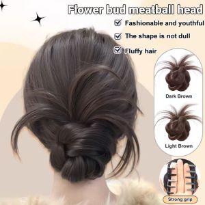 Grab Clip On Simulated Hair Chicken Hair Head Womens Low Tie Natural Fluffy Meatball Hair Bun Wig Hair Accessories