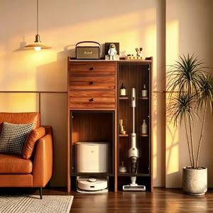 Robotic Vacuum Organizer Storage Cabinet For Cleaning Devices