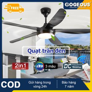 GOGEOUS【Miễn phí vận chuyển】Nhà hàng phòng khách quạt trần ánh sángTrang chủ tất cả trong một mặt dây chuyền ánh sángBiến tần sống quạt trần Quạt Trần Thiết Kế Hiện Đại - Lazada