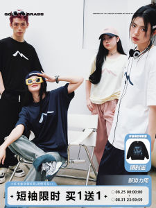 GTG Original American Retro Brand Simple round Neck Short Sleeve Men Pure Cotton Loose Oversize Half Sleeve T-Shirt Summer Fashion