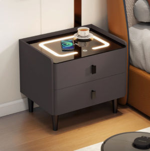 Smart Nightstand with LED Light and Fingerprint Sensor