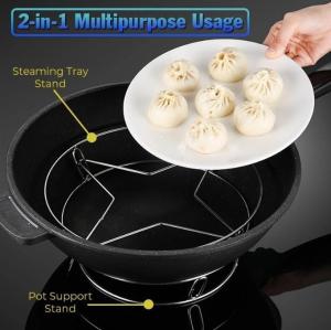 Polocat Stainless Steel Steaming Rack Pot Stand Steam Rack Heat Insulation Pot Pan Holder Racks Kitchen Gadgets Organizer