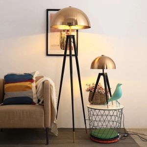 Postmodern Mushroom Head Floor Lamp Designer Metal Electroplating Home Decco Standing Lamps For Living Room Bedroom Bedside Lamp