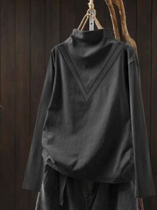 Double-Sided Dralon Thermal Bottoming Shirt Female Fall and Winter Inner Half-High Collar Loose Slim Looking Fancy Elegant Anti-Aging Top