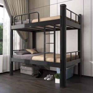 lron Poetry.PH Thickened Full Steel Double Decker Bed Iron Double Deck Bed Frame Heavy Duty Bunk Bed Dormitory Kids Adults