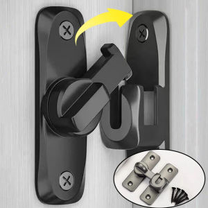 4ชุด90องศาหน้าต่างล็อคตู้ลิ้นชักสแตนเลสตะขอสลักยุ้งฉางกลอนสลักประตูตะขอฮาร์ดแวร์หัวเข็มขัดประตูบานเลื่อน