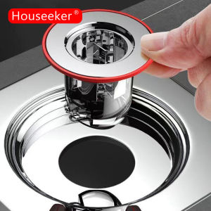 Houseeker Kitchen Bathroom Floor Drain Anti-Odor Magnetic Suction Floor Drain Removable Hair Strainer One Way Drain Automatically Shower Drain Sewer Accessories