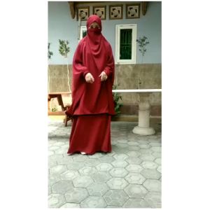 Gamis Sahara Set Khimar Niqob Syari | Dress Wanita Muslimah Set Wolfis Premium Grade A