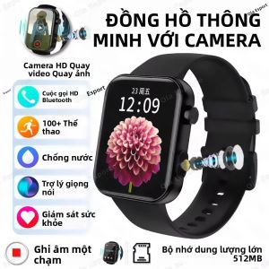 Đồng Hồ Thông Minh Có Camera Với Bộ Nhớ 512MB Chống Nước Theo Dõi Sức Khỏe Thể Dục Gọi Bluetooth Đồng Hồ Thể Thao Dành Cho Android iOS - Chụp Ảnh Video