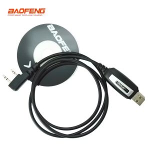 USB Programming Cable with CD for Baofeng UV-5R 82 888S UV-S9PLUS UV-13 16 17 21 Pro Quansheng UV-K5 5R Plus Walkie-Talkie Radio