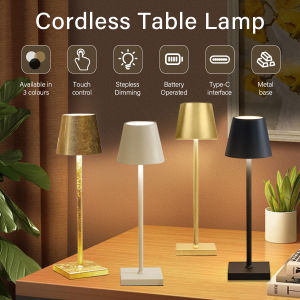 LED Table Lamp USB Rechargeable Desk Lamp Touch Sensor Bedroom Bedside Lamps Wireless Office Study Reading Light Bar Room Decor