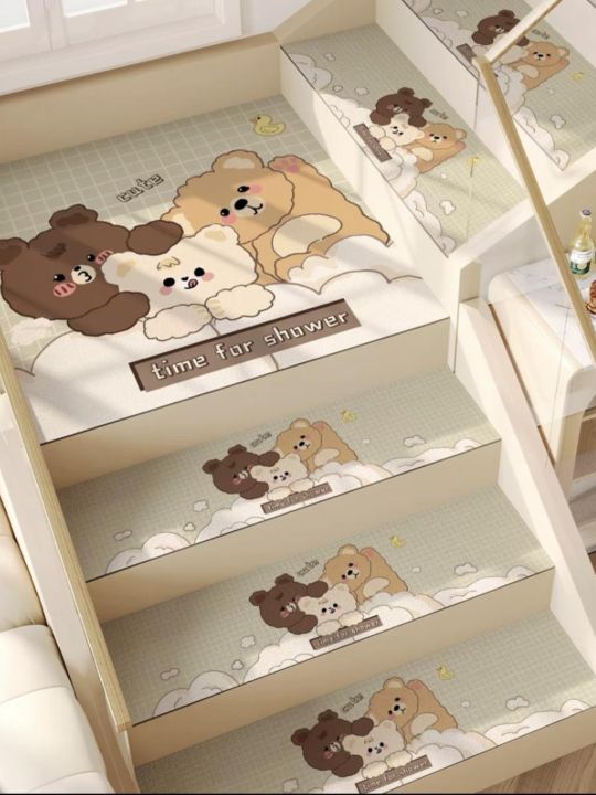 Thảm Cầu Thang Họa Tiết Hoạt Hình Chống Trượt Tự Dính Thảm Chân Bằng Gỗ ...