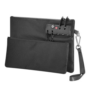 Secure Money Bag with Lock 7 x 10 Inches Men Womens Locking Pouch for Cash Wallet Medicine Phone Double Layer Lock Case