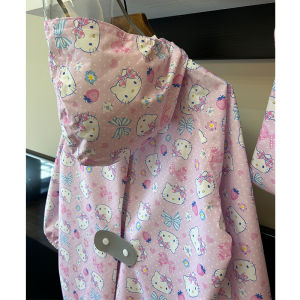 Áo Mưa Trẻ Em Nhẹ Nhanh Khô Có Ngăn Đựng Sách KT Cat Dành Cho Bé Trai Và Bé Gái Đi Học Hình Tai Mèo