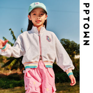 PPTOWN | Girls Short Zipper Sporty Casual Thin Jacket
