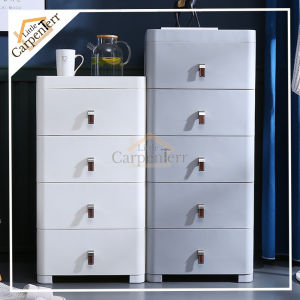 Little Carpenterr 45CM / 55CM Storage Drawer Wardrobe With Leather Laci Tingkat Handle Clothes Toys Blanket Organizer Cupboard