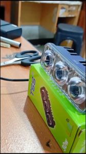 LAMPU SOROT 3 LED E03 CWL 12V DC 30WATT LAMPU SOROT LED 3 MATA 2 MODE DIAM DAN FLASH KEDIP SET BREKET DUDUKAN UNIVERSAL