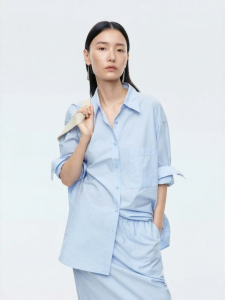 edition | Summer New Dark Stripe Cotton Loose Long-sleeved Shirt