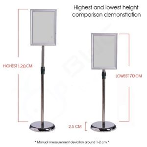 【Fast delivery】PlatMart - A4 & A3 Display Stand Adjustable Height Round Corner / Square CornerAdjustable sign stand Poster Display Sign Stand Holder Silver / Black Round Corner/Right Angle Easy Snap Frame Poster Display