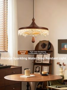 DGY | Retro Walnut Drop Luxury Pendant Light