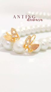 Anting Xuping & Anting Dewasa Jurai Labu Permata Zircon Lapis Emas