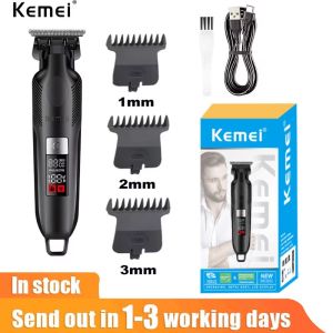 Kemei ปัตตาเลี่ยนชาร์จไร้สายแบบไม่มีช่องเสียบปัตตาเลี่ยนสำหรับตัดผมชายมืออาชีพ KM2284