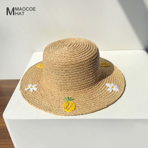 MMAOCOE | Raffia Straw Flat Top Sunhat Shade Protection