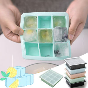 9 Grids Silicone Ice Cube Trays Molds Reusable Silicone Freezer Tray Juice Ice Making Tools With Lid Kitchen Tools