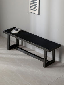 Black Long Board Bench Home Use Original Wood Dining Table Bed End Bench Chair Folklore Style Wooden Craftsmanship for Adults