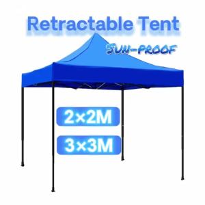 Tent HEAVY DUTY Tent Folding Roof Canop 3x3M/2x2M Foldable Retractable Tent water proof coating Adjustable Height With Steel Stand Outdoor Tent Canopy Outdoor Garden Tent Advertising Tent CanopyRoofing With Frame Gazebo Outdoor Tent with Frame