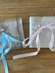 Fancy Three-fold Clear PVC Notebook with Ribbon and Bow 3 Inches