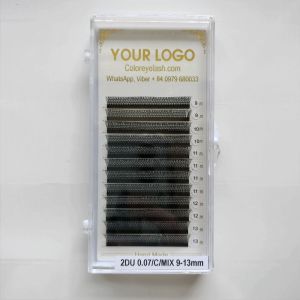 lông mi 2DU mi YY lông mi khaymi công nghệ độ dày 0.07 chiều dài mix 9-13mm dụng cụ nối mi