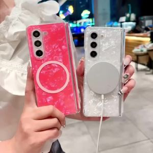 Fashion Color Hinge Protective Magnetic Phone Case for Samsung Galaxy Z Fold 8 Ultra 7 6 5 for Wireless Charging Anti-drop Case