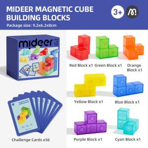 🧲 STEM TOY 🧲 MIDEER MAGNETIC CUBE BUILDING BLOCKS Bricks Geometry Puzzle Educational Toys Children Gift Magnetic STEAM