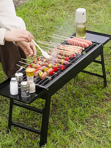 Lò Nướng Thịt Bếp Nướng Than Hoa Dài BBQ Ngoài Trời Không Khói Gấp Gọn- Dùng Đi Dã Ngoại Tiệc Gia Đình
