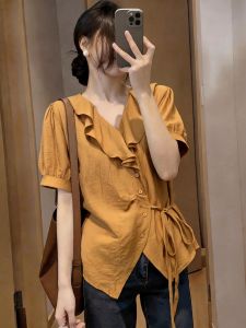 Áo Sơ Mi Dây Ren Vòng Cổ Slimming Dành Cho Người Mập Size Lớn