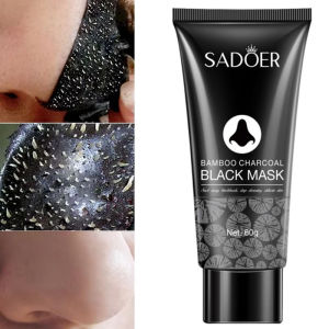 SADOER | Blackhead Remover Mask Bamboo Charcoal Shrink Pores Acne Black Head Removal Cream Nose Cleansing Black Peel Off Masks Skin Care