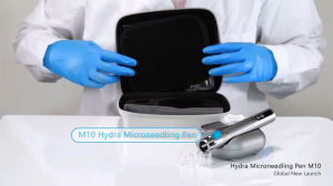 Wireless Hydra Pen M10 Blue / Red LED Light Therapy Dermapen Adjustable 0-2.5mm Microneedling Pen for Skincare