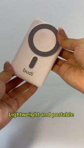 BUDI 10000 mAH 1 for 3 Magnetic Wireless Power Bank Built-in Cables