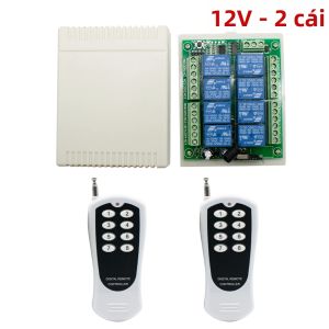 2 Mô-đun Công Tắc Điều Khiển Từ Xa Không Dây 8 Kênh DC 12V 24V Với Bộ Phát RF433 & Bộ Thu 433 MHz Để Chiếu Sáng Rèm Cửa