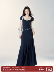 Váy Dài Tay Ngắn Cổ Vuông Thanh Lịch Mùa Hè 2025 Cho Nữ Váy Chữ a Cạp Cao Dáng Chữ a Váy Dài Thường Ngày Mùa Hè